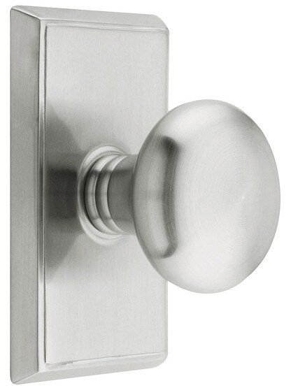 Providence Door Set With Round Brass Knobs in Satin Nickel.